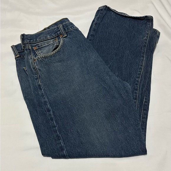 Men's Levi's 501 Straight Leg Blue Jeans (38W/32L) - Picture 4 of 8